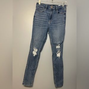 Hollister Blue Jeans - Ultra High Rise Crop Super Skinny
